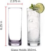 Premium Highball Glass Set - Elegant Tom Collins Glasses Set of 6-12oz Tall Drinking Water Glasses - Bar Glassware for Mojito, Whiskey, Cocktail - Image 2