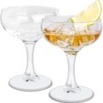 Small  Glasses Set of 2, Stemless Cocktail Glasses for Martini Margarita Champagne Whiskey, 4.5oz Small Round Wine Glass - Clear Glassware Sets
