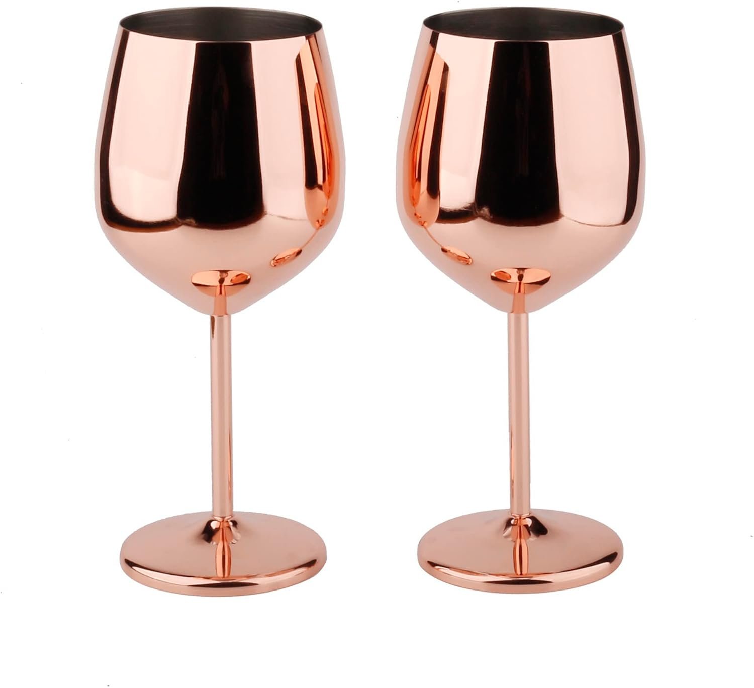 61sIJkt64DL._AC_SL1500_.jpg Stainless Steel Wine Glass 18oz - Set of 2 Copper - 3.6" D x 8.3" H (851012) - Image 1