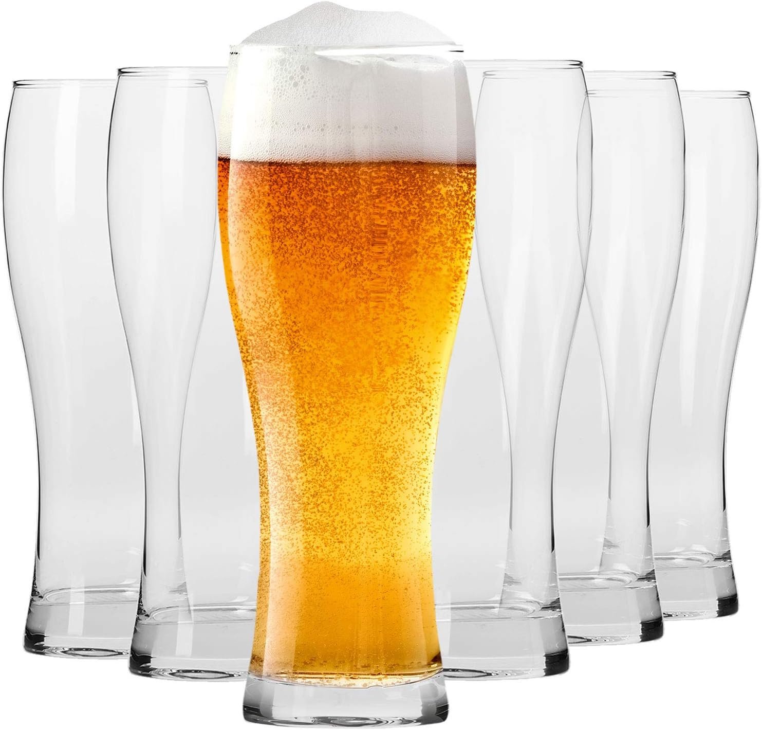 71-G7JUGvfL._AC_SL1500_.jpg Tall Beer Pint Glasses, Set of 6, 16.9 oz, , Beer Tatsing, Lager, IPA APA Glasses, Dishwasher Safe, Made in Europe - Image 1