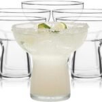 Stemless Margarita Glasses Set of 6, Modern Margarita Glasses, Lightweight, Unique Bar Glasses, Lead-Free Margarita Set, 10.25 ounces