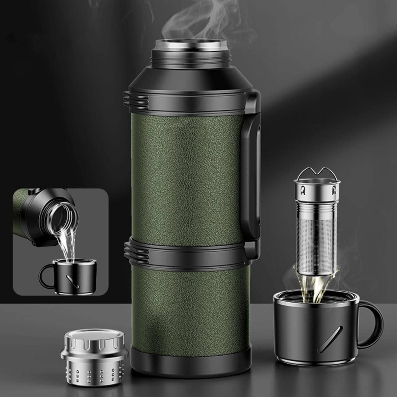 715lJ1mEsqL._AC_SL1500_.jpg Stainless Steel Large Capacity Insulated Flask, 4000ml Outdoor Car Travel Equipment - Image 1