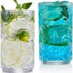 Highball Glasses - 13 oz - Novelty Drinking Glasses - Set of 2 Crystal Glass Tumbler - for Water, Juice, Beer, Cocktails, Mojito, Wine and Whiskey, Bar Glassware