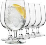 Stemmed Water Glasses, Clear Multi Purpose Water Goblet Set of 6, Dishwasher Safe 16 oz Goblet Glasses for Parties