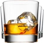 Old Fashioned Whiskey Glasses, Italian Made Drinking Glasses, Glass Cups, Whiskey Gifts - Set of 4