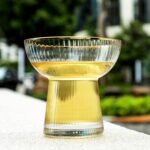 Stemless Margarita Glasses Set of 2 - Elegant Vertical Stripes Cocktail Glasses – Premium Hand Blown Glassware for Martini and Mixed Drinks – 10 oz Gold Rim - Image 2